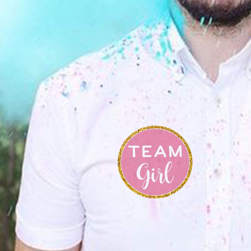 Mr.Mug Gold Gender Reveal Stickers- 80 Pack Team boy and Team Girl Baby Shower Sticker Labels, Perfect Gender Reveal Party Supplies, 2 Inch. - Image 5